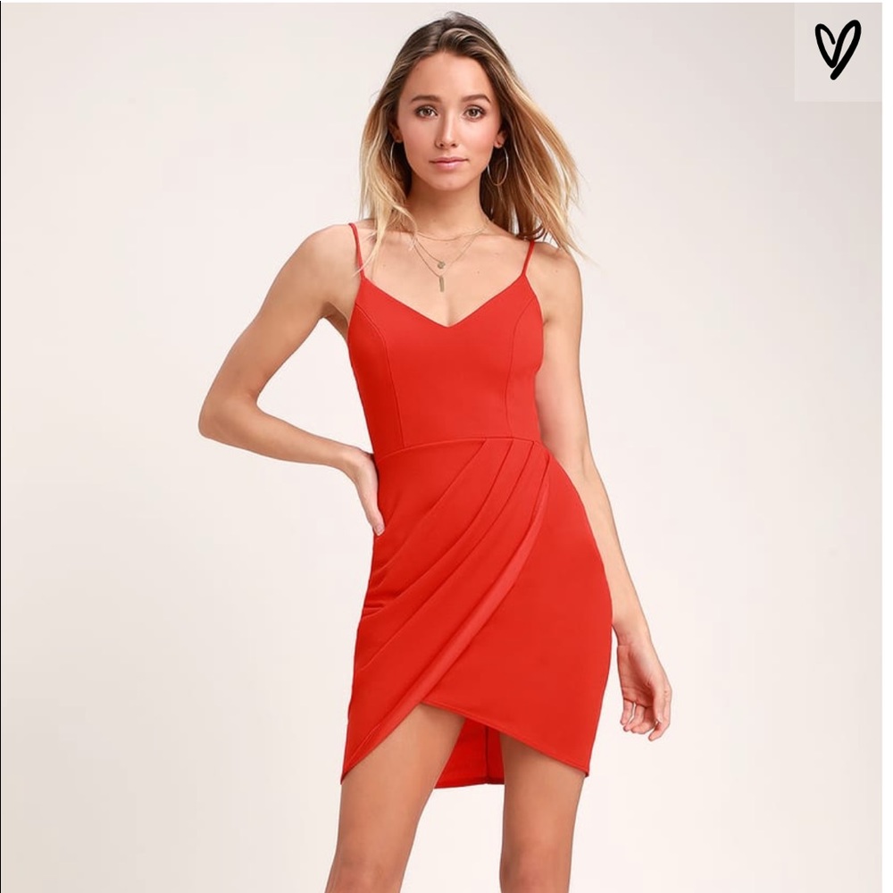 Red/orange bodycon dress